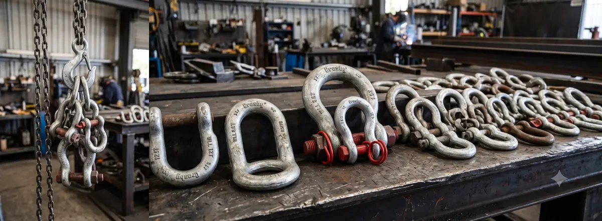 Galvanised and forged steel shackles