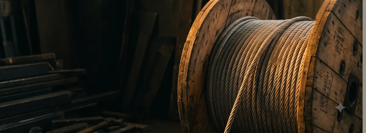 Steel wire rope on a reel