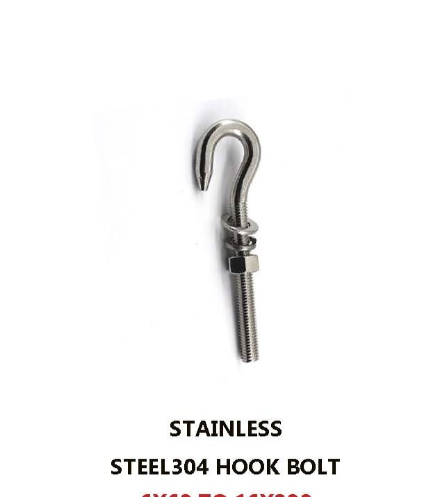 Stainless Steel 304 Hook Bolt