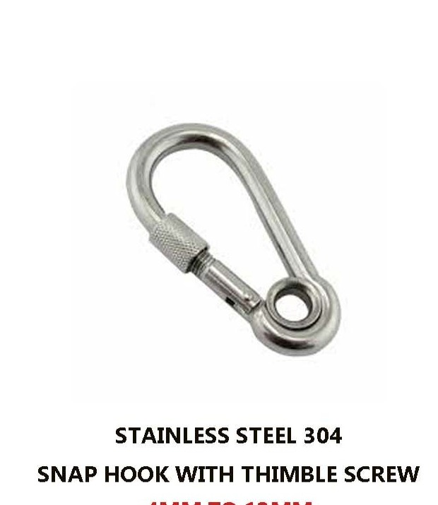 Stainless Steel 304 Snap Hook with Thimble Screw