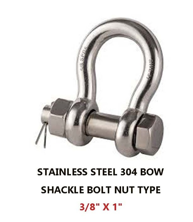 Stainless Steel 304 Bow-Shackle Bolt Nut Type