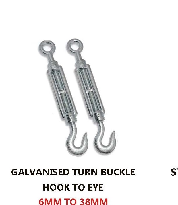 Galvanised Turnbuckle (Hook to Eye)