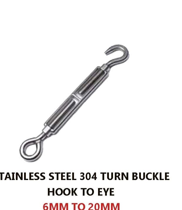 Stainless Steel 304 Turnbuckle (Hook to Eye)